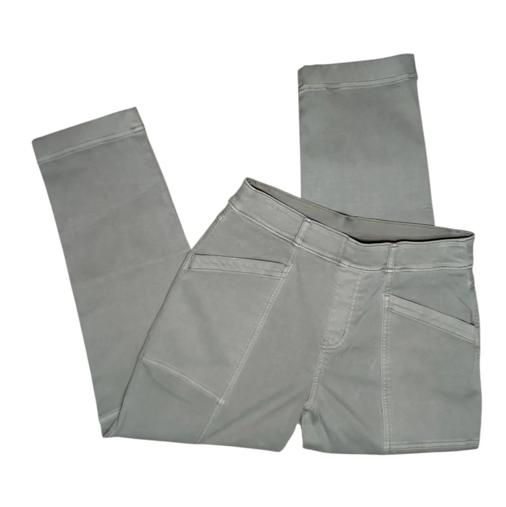 EUC Spanx Stretch Twill Straight Leg Pant Olive Oil Medium
